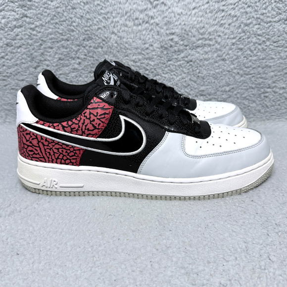 Nike Other - Nike Air Force 1 Low Mens Size 12 Sneakers Black Red Gray Leather 488298-031